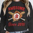8 Year Old Boys Awesome Since 2018 Baseball Birthday Unisex Sweatshirt 8 Year Old Boys Awesome Since 2018 Baseball Birthday Unisex Sweatshirt