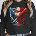 American Baseball Drip Graffiti Ball And Bat Unisex Sweatshirt