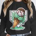 Baseball Boys Ice Cream Drip Baseball Boys Youth Mint Choco Unisex Sweatshirt