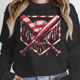 Baseball Candy Cane Christmas Baseball Ice Cream Drip Boys Unisex Sweatshirt