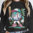 Baseball Character Cartoon Batter Drip Style Women Men Unisex Sweatshirt Baseball Character Cartoon Batter Drip Style Women Men Unisex Sweatshirt