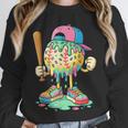 Baseball Drip For Boys Ice Cream Drip Baseball Sport Unisex Sweatshirt