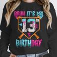 Baseball Drip Bruh It's My 13th Birthday Boy Ice Cream Drip Unisex Sweatshirt