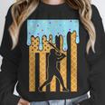 Baseball Drip Dripping Ice Cream Sport Player American Flag Unisex Sweatshirt