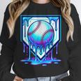 Baseball Drip Ice Cream Blue Glow Melt Ball Graphic Unisex Sweatshirt