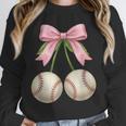 Baseball Girls Women Coquette Pink Bow Baseball Unisex Sweatshirt