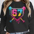 Baseball Ice Cream Drip 67 Meme Six Seven 67th Birthday Unisex Sweatshirt