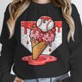Baseball Ice Cream Drip Baseball Strawberry For Youth Red Unisex Sweatshirt Baseball Ice Cream Drip Baseball Strawberry For Youth Red Unisex Sweatshirt
