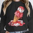 Baseball Ice Cream Drip Youth Strawberry Baseball Red Unisex Sweatshirt