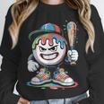Baseball Mascot Attitude Graffiti Splash Bat Cap Unisex Sweatshirt Baseball Mascot Attitude Graffiti Splash Bat Cap Unisex Sweatshirt