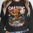 Baseball Player Christmas Gingerbread Smashing Through Snow Unisex Sweatshirt Baseball Player Christmas Gingerbread Smashing Through Snow Unisex Sweatshirt