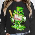 Baseball Player Ice Cream Drip Shamrocks St Patrick's Day Unisex Sweatshirt