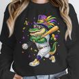 Baseball Player Mardi Gras Alligator Carnival Costume Beads Unisex Sweatshirt