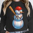 Baseball Snowman Merry Christmas Xmas Pajamas Men Women Kids Unisex Sweatshirt