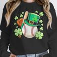 Baseball St Patricks Day Lucky Baseball Player Shamrock Unisex Sweatshirt