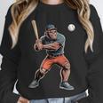 Bigfoot Playing Baseball Boys Kids Men Baseball Player Unisex Sweatshirt