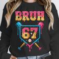 Bruh Baseball Ice Cream Drip Number 67 Player 67th Birthday Unisex Sweatshirt