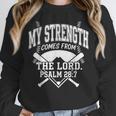 Christian Baseball My Strength Comes From The Lord Baseball Unisex Sweatshirt