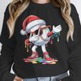 Christmas Baseball Ice Cream Dripping Santa Baseball Drip Unisex Sweatshirt