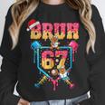 Christmas Gingerbread Bruh 67 Baseball Ice Cream Drip Kids Unisex Sweatshirt