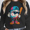 Cool Baseball Drip For Boys Ice Cream Drip Baseball Kids Unisex Sweatshirt