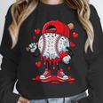 Cute Game Day Baseball Ice Cream Drip Valentine Love XOXO Unisex Sweatshirt