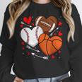 Cute Heart Baseball Basketball Football Valentine Boy Men Unisex Sweatshirt