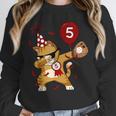 Dabbing Cool Cat Baseball 5th Birthday Unisex Sweatshirt