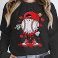 Game Day Baseball Drip Valentine Hearts Sport Lover Unisex Sweatshirt