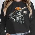 Halloween Boys Batting Skeleton Baseball Unisex Sweatshirt