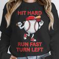 Hit Hard Run Fast Turn Left Baseball Player Unisex Sweatshirt Hit Hard Run Fast Turn Left Baseball Player Unisex Sweatshirt