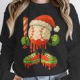 Ice Cream Drip Baseball Christmas Baseball Drip Candy Cane Unisex Sweatshirt Ice Cream Drip Baseball Christmas Baseball Drip Candy Cane Unisex Sweatshirt