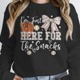 I'm Just Here For The Snacks Baseball Coquette Game Day Girl Unisex Sweatshirt I'm Just Here For The Snacks Baseball Coquette Game Day Girl Unisex Sweatshirt
