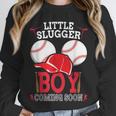 Little Slugger Boy Coming Soon Baby Announcement Baseball Unisex Sweatshirt