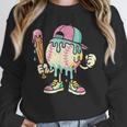 Melted Ice-Cream Baseball Mascot Pastel Pop Unisex Sweatshirt