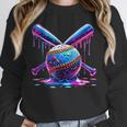 Neon Dripping Baseball And Bats Colorful Sports Art Unisex Sweatshirt Neon Dripping Baseball And Bats Colorful Sports Art Unisex Sweatshirt