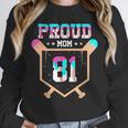 Proud Mom Baseball Player Number 81 Ice Cream Drip Unisex Sweatshirt
