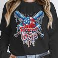 Respect The Drip Baseball American Flag Ice Cream Drip Youth Unisex Sweatshirt