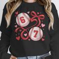 Six Seven Baseball Lover Sports Red Heart Bow Valentine Girl Unisex Sweatshirt Six Seven Baseball Lover Sports Red Heart Bow Valentine Girl Unisex Sweatshirt