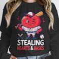 Stealing Hearts And Bases Baseball Player Valentine's Day Unisex Sweatshirt