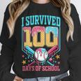 I Survived 100 Days Of School Baseball Drip Students Teacher Unisex Sweatshirt