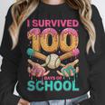 I Survived 100 Days Of School Baseball Ice Cream Drip Unisex Sweatshirt