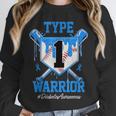 T1D Warrior Baseball Drip Diabetes Awareness Blue Ribbon Unisex Sweatshirt
