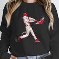 Valentines Day Baseball Batter Silhouette Heart For Men Boys Unisex Sweatshirt