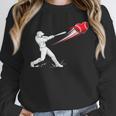 Valentines Day Baseball Batter Silhouette Heart Unisex Sweatshirt