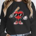 Valentines Day Heart Baseball Player Sports Boys Kids Men Unisex Sweatshirt