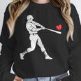 Valentines US Baseball Player Silhouette Heart Unisex Sweatshirt