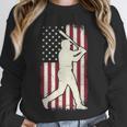 Vintage American Flag Baseball Batter Patriotic Home Run Unisex Sweatshirt Vintage American Flag Baseball Batter Patriotic Home Run Unisex Sweatshirt