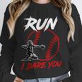 Vintage Baseball Catcher Boys Go Ahead Run I Dare You Unisex Sweatshirt