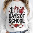 100 Days Of School Coquette Bow Baseball 100th Day Girl Kid Unisex Sweatshirt